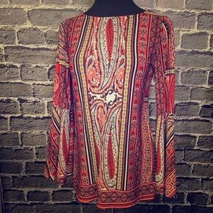 Bell sleeved Boho orange top from Chico’s Size 0